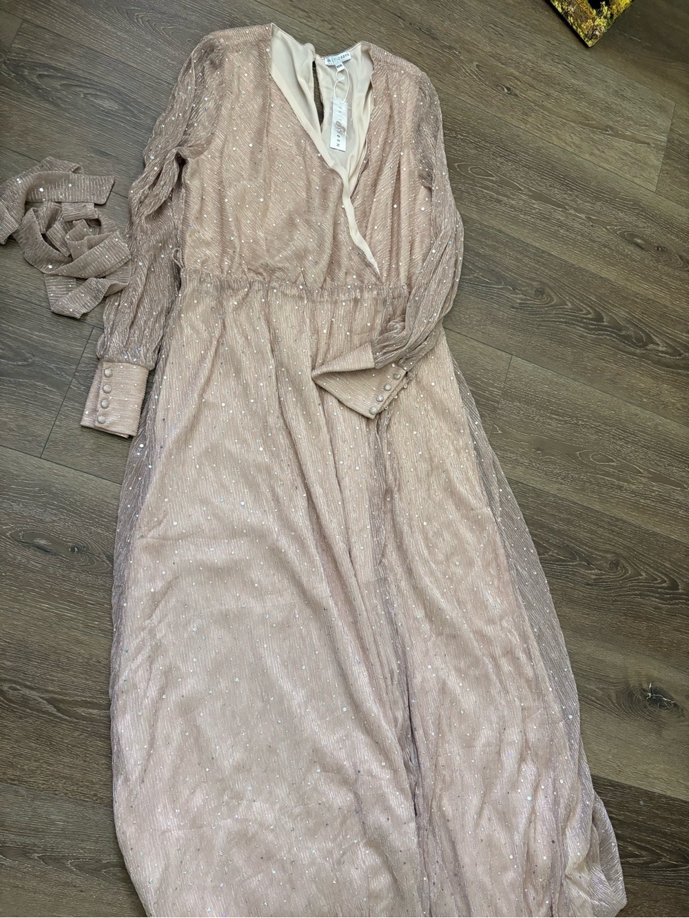 Baltic Born Dusty Pink Shimmer Maxi Dress
